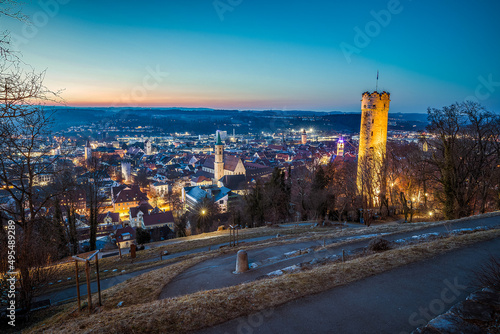 Canvas Print Ravensburg in der Abenddämmerung