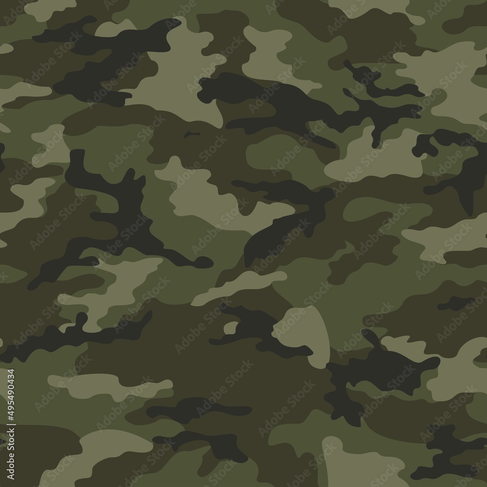 Abstract forest pattern camouflage, military fashion design, seamless military background. Disguise.
