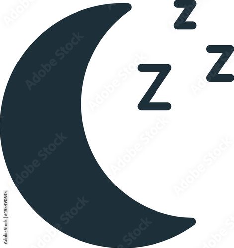 Moon Icon Line Art Illustration