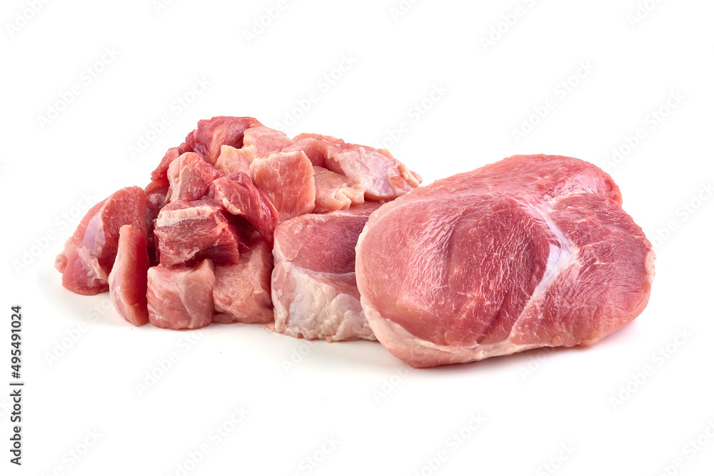 Pork shoulder blade, isolated on white background. High resolution image. Pork shoulder blade, isolated on white background. High resolution image.