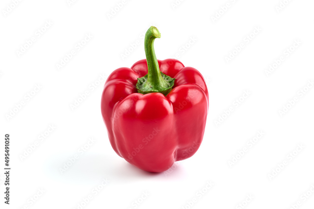 Red ripe bell peppers, isolated on white background. Red ripe bell peppers, isolated on white background.