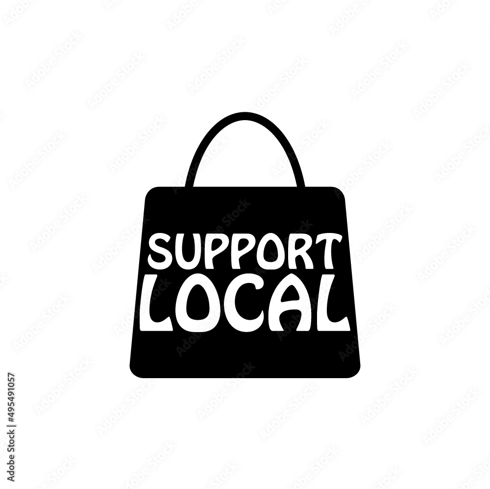 Support local shop icon isolated on white background Support local shop icon isolated on white background