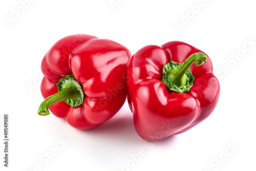 Fresh paprika, Bell Pepper, isolated on white background. High resolution image.