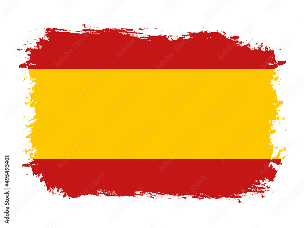 flag of Spain on brush painted grunge banner - vector illustration flag of Spain on brush painted grunge banner - vector illustration