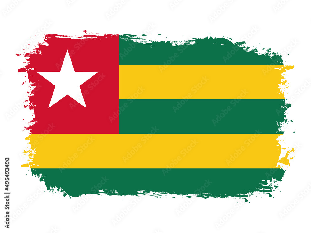 flag of Togo on brush painted grunge banner - vector illustration flag of Togo on brush painted grunge banner - vector illustration