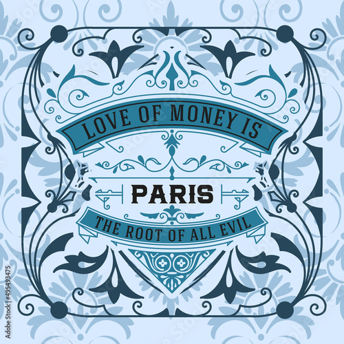 Western card with vintage style