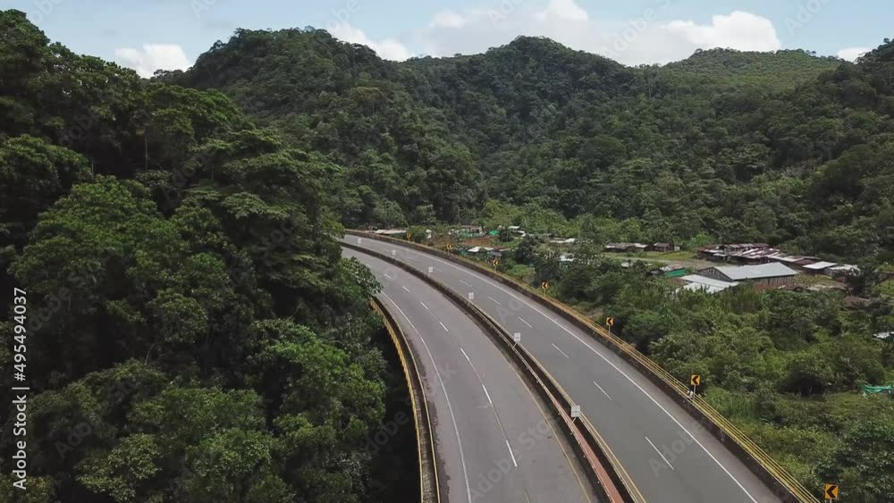 Aerial view of Colombian roads Aerial view of Colombian roads