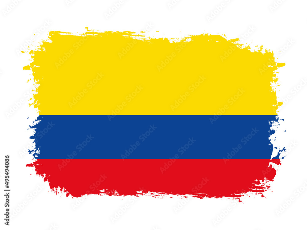 Fototapeta premium flag of Columbia on brush painted grunge banner - vector illustration