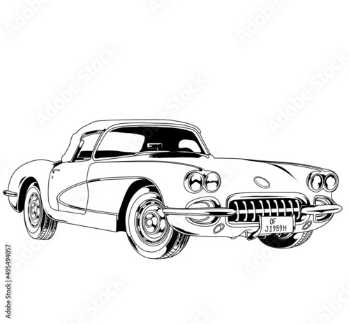Fast classic race car sports car
