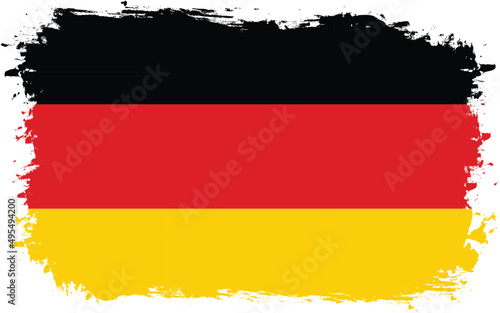flag of Germany on brush painted grunge banner - vector illustration