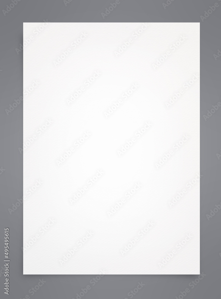 White paper sheet isolated on gray background. White paper sheet isolated on gray background.