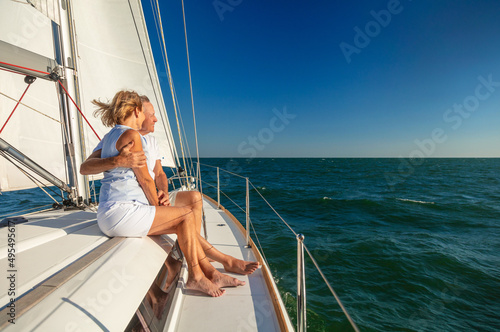 Freedom in retirement for senior couple on yacht © Spotmatik