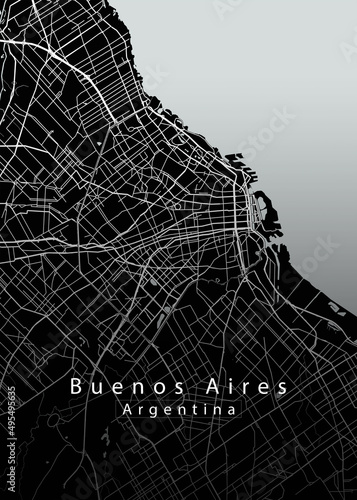 Canvas Print Buenos Aires Argentina City Map