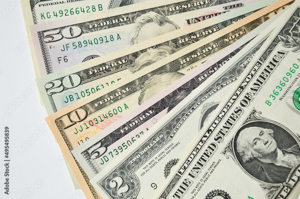Moscow, Russia, 27.03.2022, American money, dollar, banknotes for settlement. The United States. Moscow, Russia, 27.03.2022, American money, dollar, banknotes for settlement. The United States.