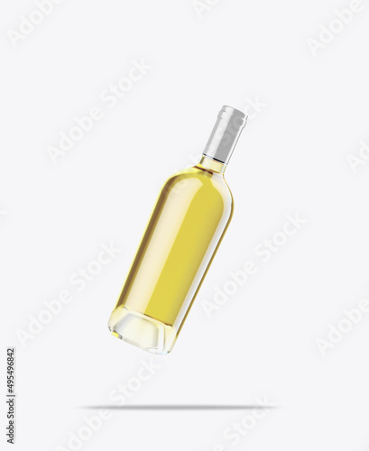 Isolated Wine Bottle. 3D render