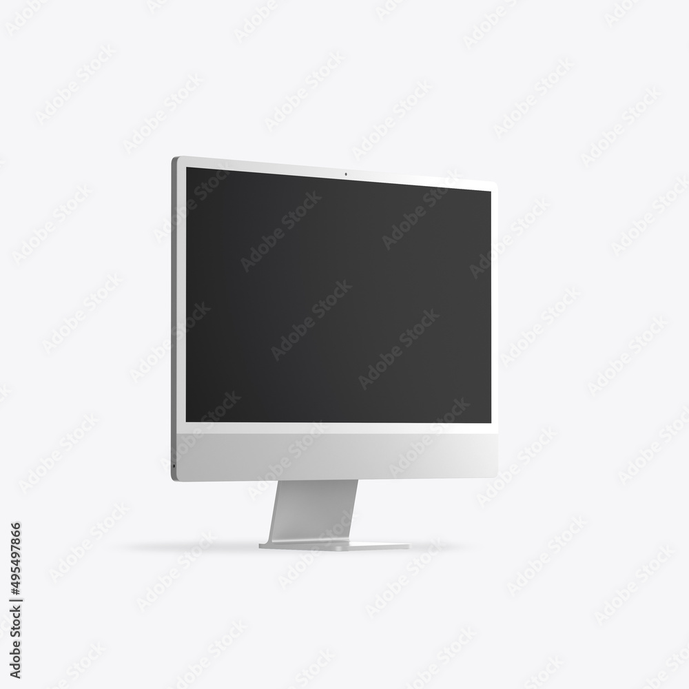 Isolated Desktop Computer. 3D render