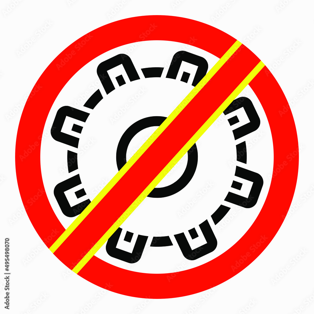Do not repair. No settings. Icon prohibition gear. Shopping cart isolated minimal single flat linear icon for application and info-graphic. Do not repair. No settings. Icon prohibition gear. Shopping cart isolated minimal single flat linear icon for application and info-graphic.