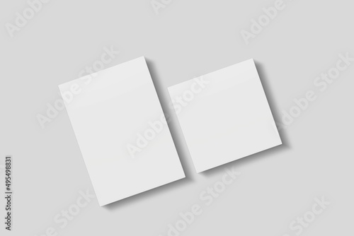 Blank paper for mockup. 3D Render.   © Eli