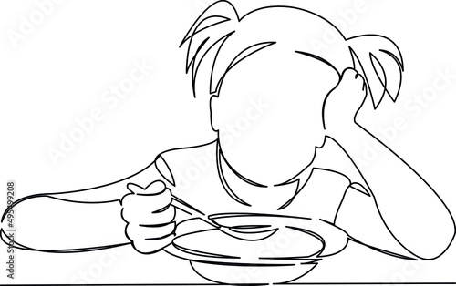 girl eating porridge