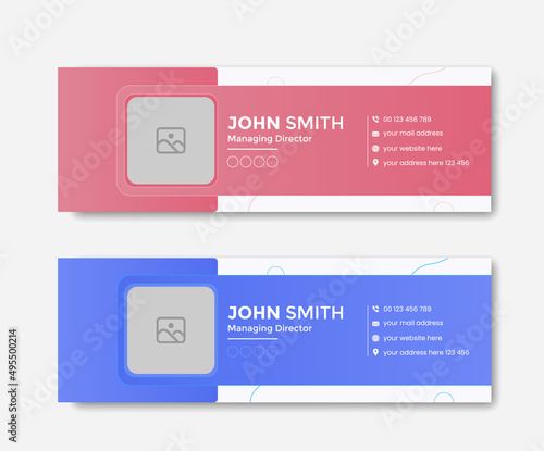 Email signature template or email footer and personal facebook cover
