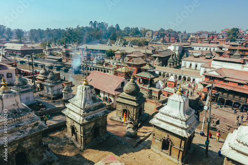 Bagmati River Pashupatinath Temple premises in Kathmandu. photo