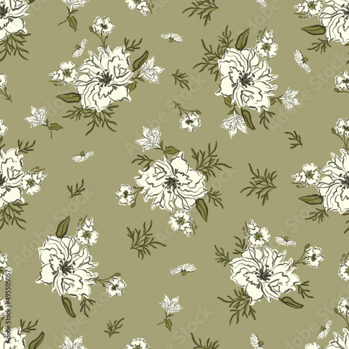 textile floral seamless pattern background