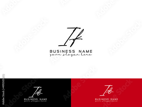 Initials IF Logo Letter Vector Icon, Signature If fi Logo Design