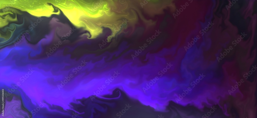 Mixture of colors creating waves and swirls. For posters, other printed materials.