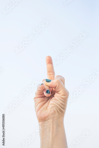 communication symbol with human hand and finger.