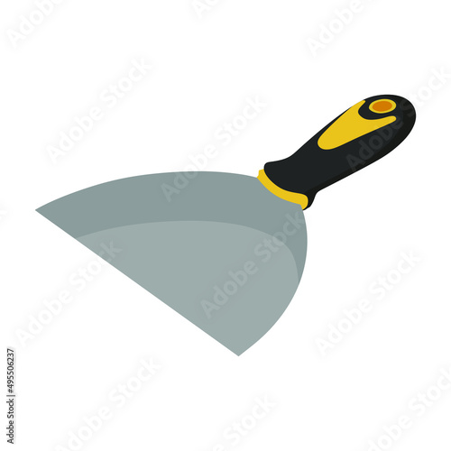 Putty painter vector illustration. Paint spatula tool on white background