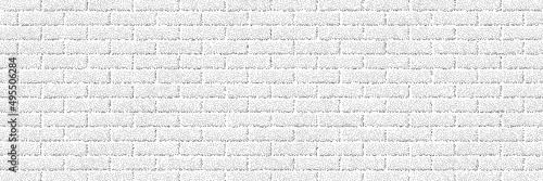 Dotwork brick wall pattern background. Black noise stipple dots stone brickwall. Sand grain effect. Black dots grunge banner. Abstract noise dotwork pattern. Stochastic dotted bricks. Vector