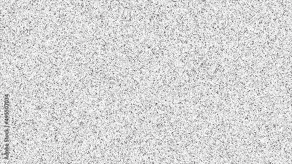 Dotwork noise pattern vector background. Black stipple dots. Abstract noise dotwork pattern. Sand grain effect. Black dots grunge banner. Stipple spots. Stochastic dotted vector background.
