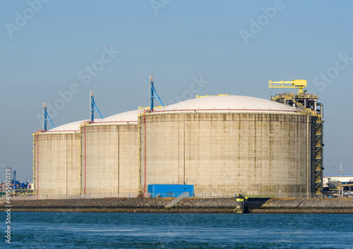 Storage tanks at GATE LNG terminal, Rotterdam, Netherlands
