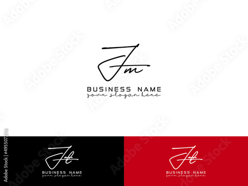 JM Logo Letter Design, Stylish Jm or mj Signature Letter Logo For Business