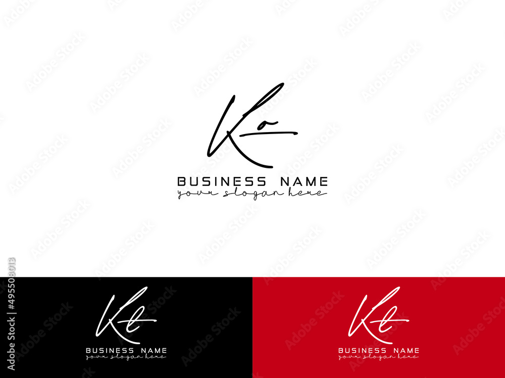 Colorful KO Logo Design, Signature ko Letter Logo Icon Design with colorful background - obrazy, fototapety, plakaty 
