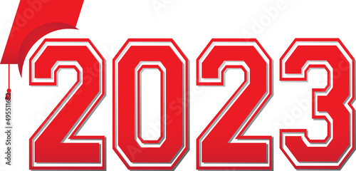 Red Class of 2023 Varsity Letter Logo