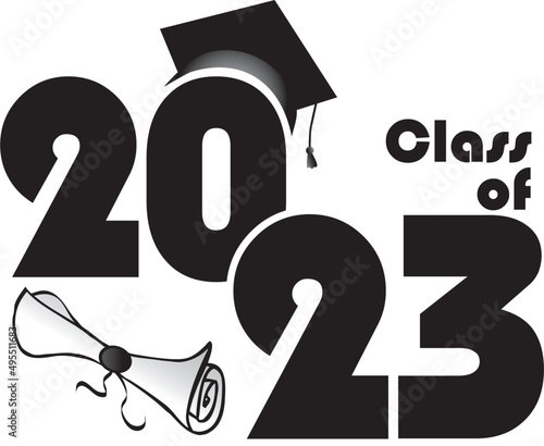 Class of 2023 Creative Stacked Black and White Logo