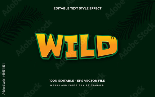 editable 3d wild text effect 
