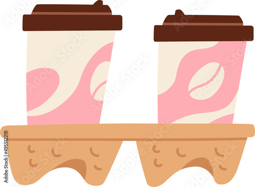Takeaway Coffee Cartoon Illustration