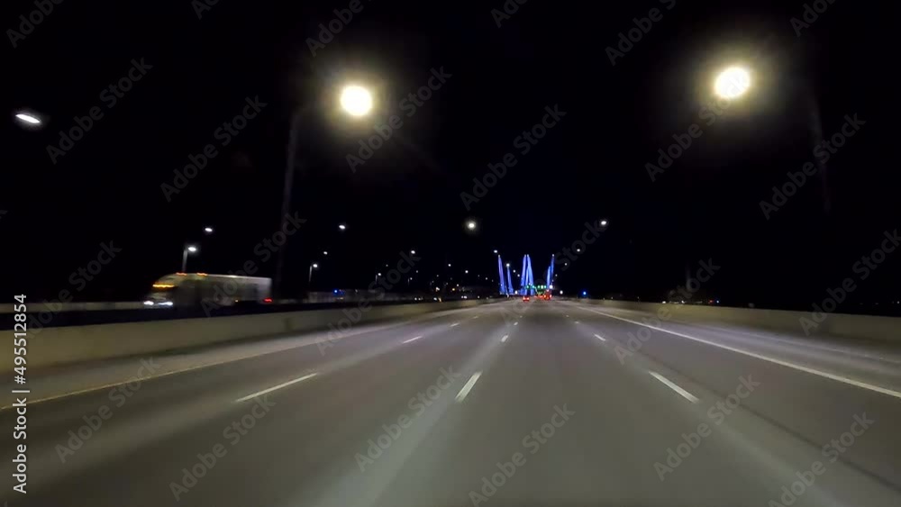 Blue, Street View of the New Tappan Zee Bridge at Night - Part 2 Blue, Street View of the New Tappan Zee Bridge at Night - Part 2
