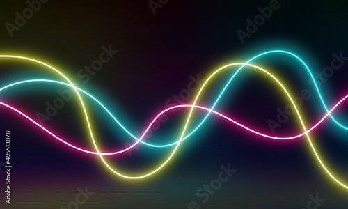 Abstract futuristic glowing lines neon light vector background