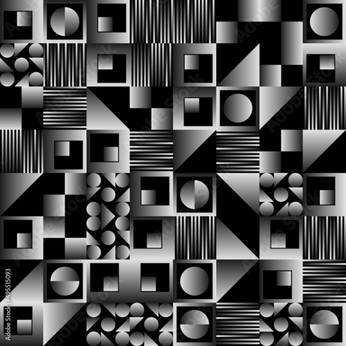 Brutalist Art Inspired Vector Pattern Graphics Made With Bold Abstract Geometric Shapes