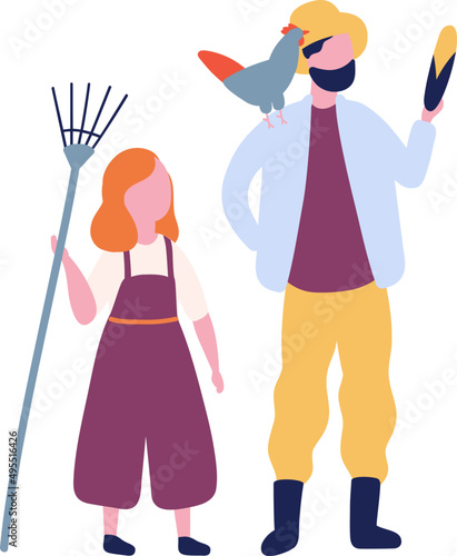 Farmers Cartoon Illustration
