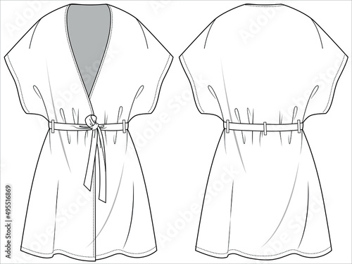 LOUNGE WEAR COVER UP FOR WOMEN IN EDITABLE VECTOR FILE