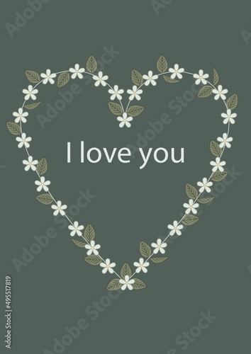Heart with flowers