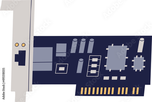 Network Interface Adapter Colored Illustration