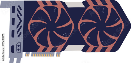 Computer Video Card Colored Illustration