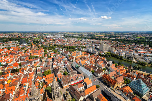 View of city from the top of Ulm Minster the world's tallest church.