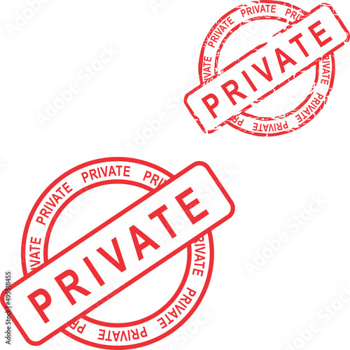 red seal stamp private text set collection illustration in vector format