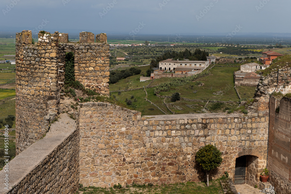 Landscape from Oropesa Castle. Spain.